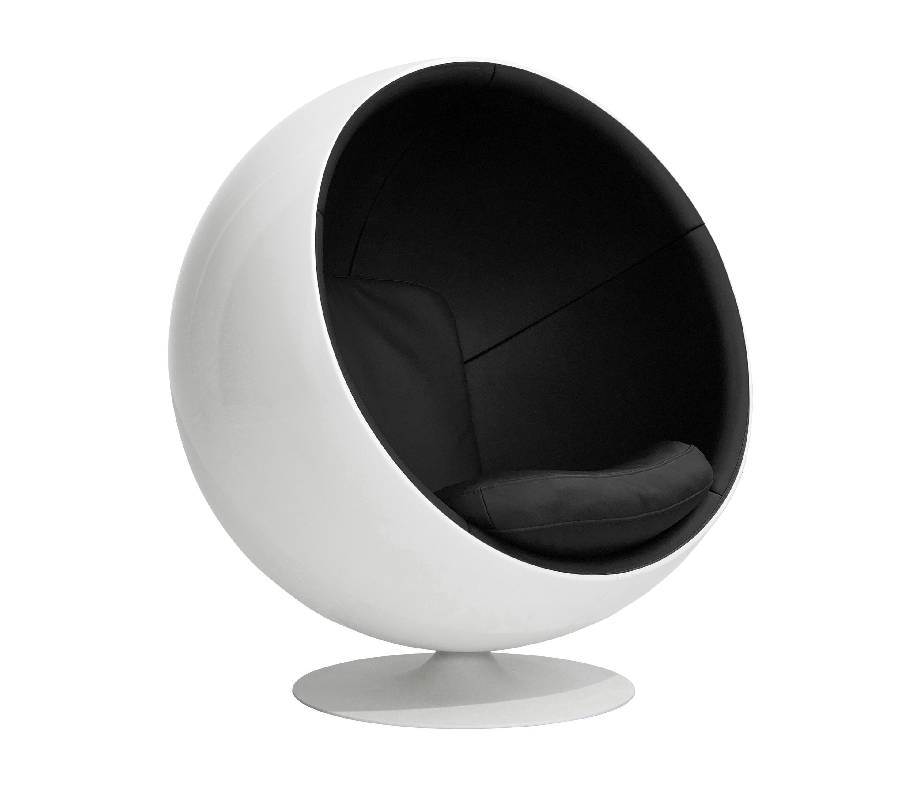 Ball chair, upholstery: natural leather, black | Architonic