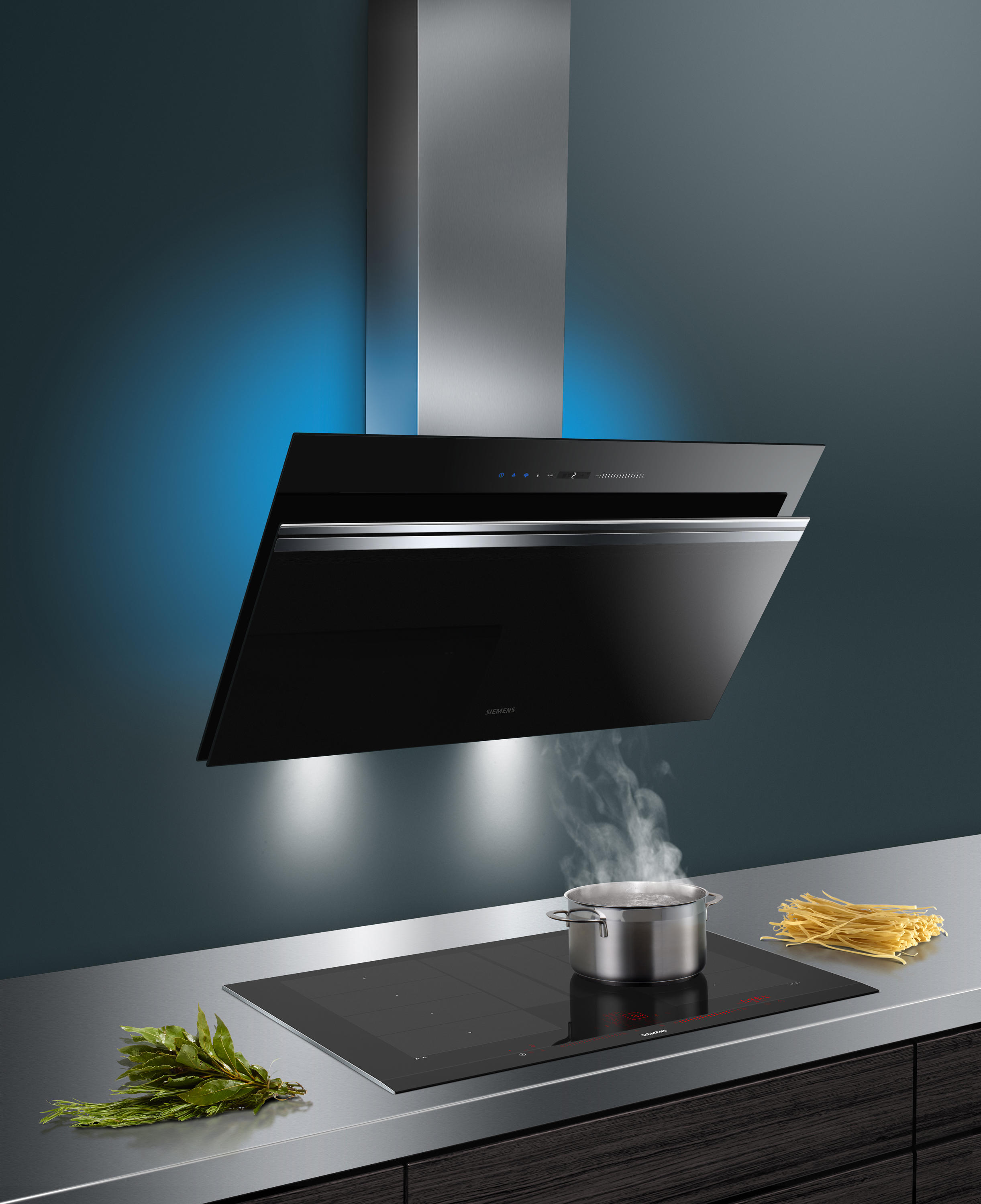 iQ700, wall-mounted cooker hood, 90 cm, clear glass black printed |  Architonic