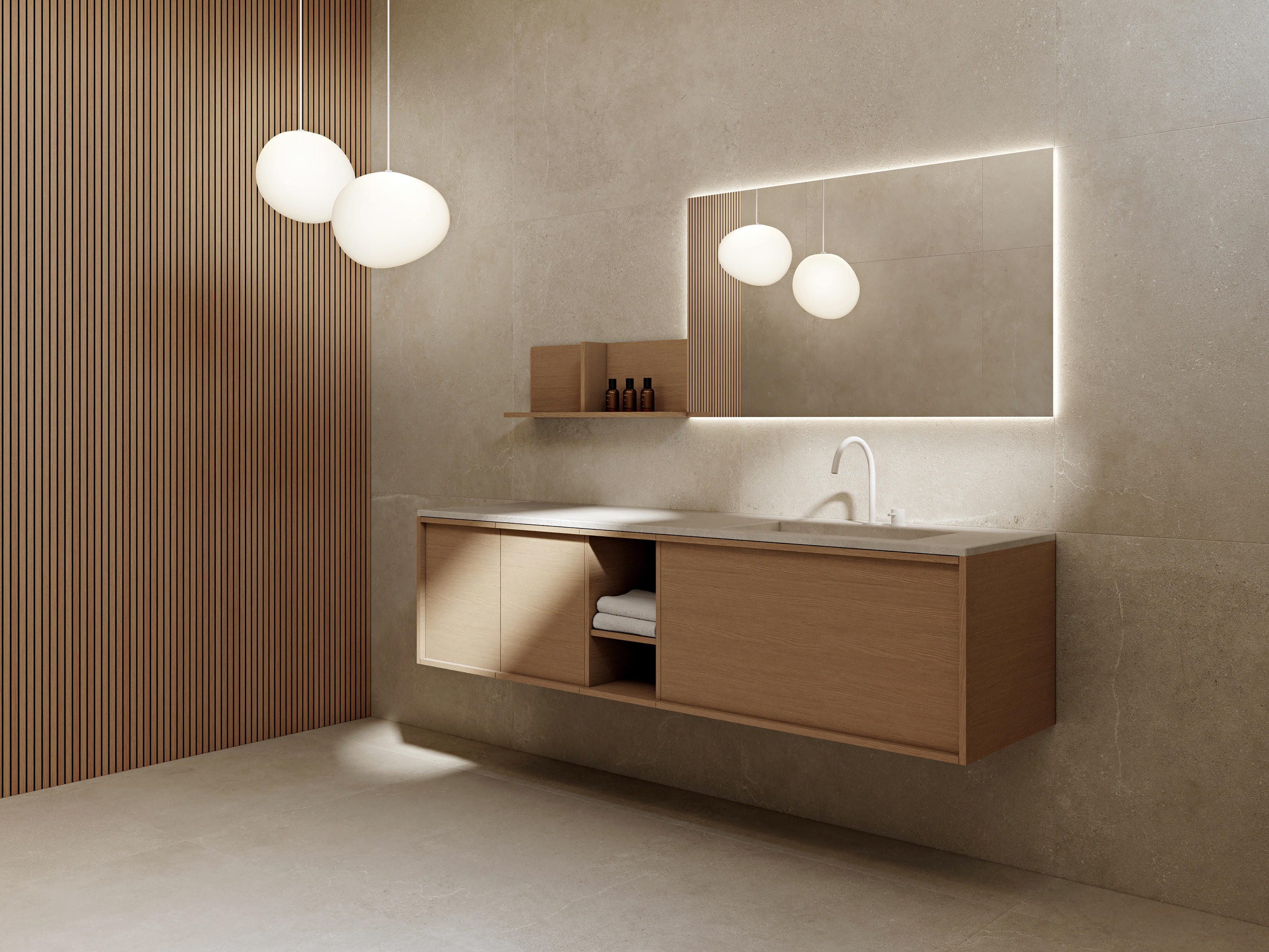 Italian Bathroom Vanity with Counter Top Basin High Quality Wall