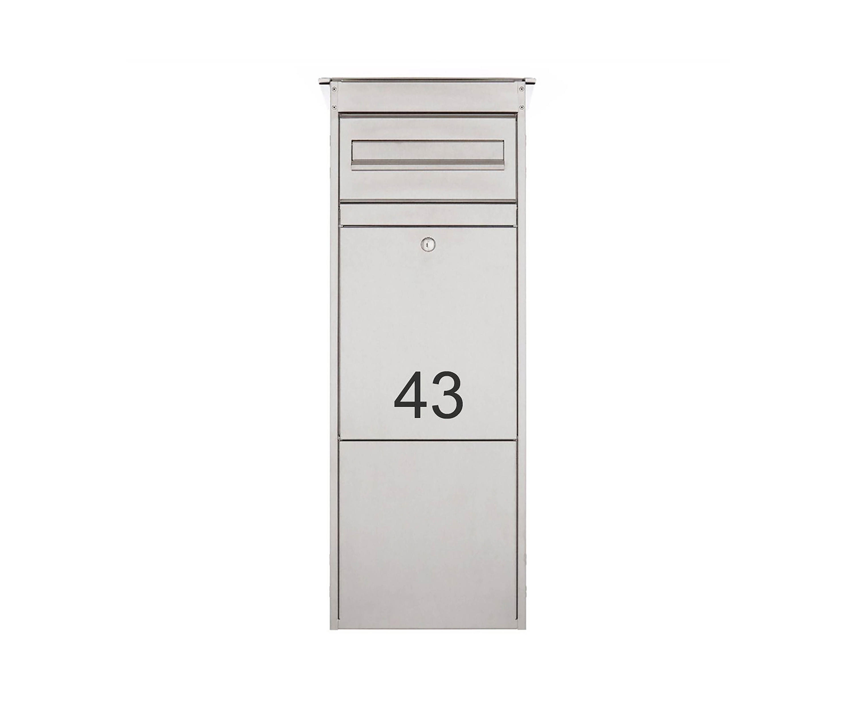 Basic | Edelstahl Paketbriefkasten freistehend BASIC 862-ST mit Klingel ...