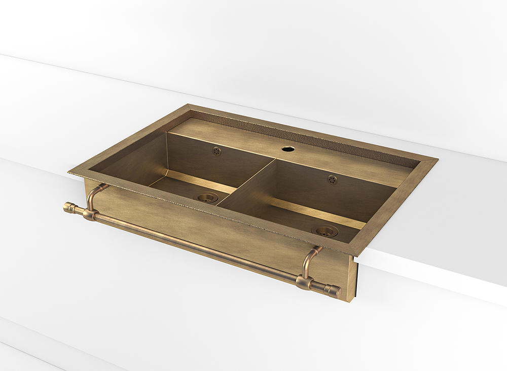 SINKS SEMIRECESSED RECTANGULAR SINK WITH STEP AND PARTITION DIVIDER