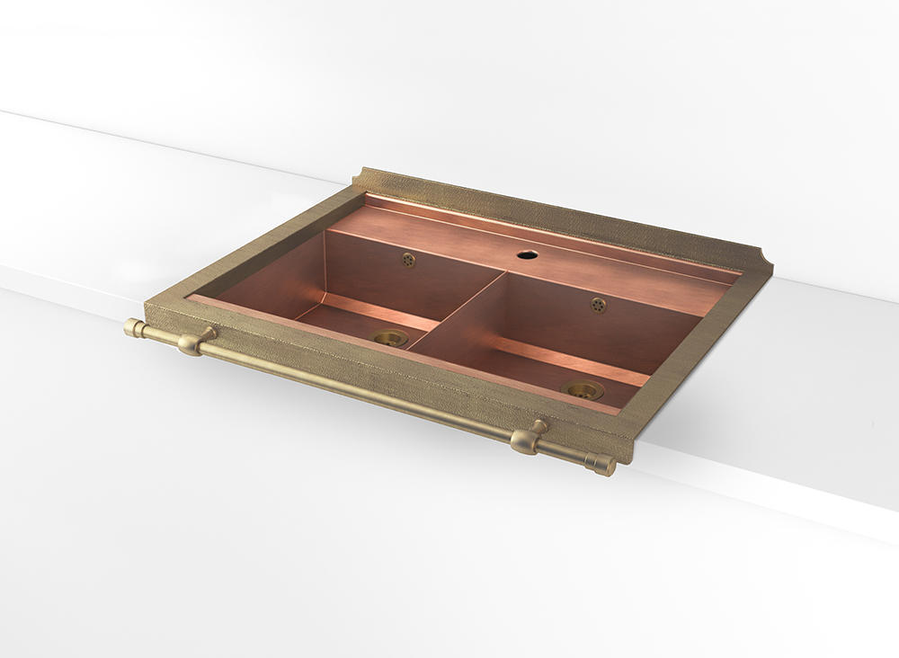 SINKS SEMIRECESSED RECTANGULAR SINK WITH STEP AND PARTITION DIVIDER