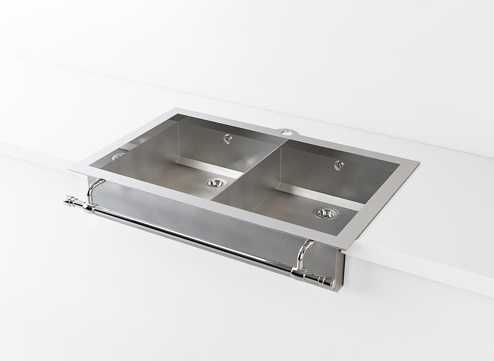 SINKS SEMIRECESSED RECTANGULAR SINK WITH STEP AND PARTITION DIVIDER