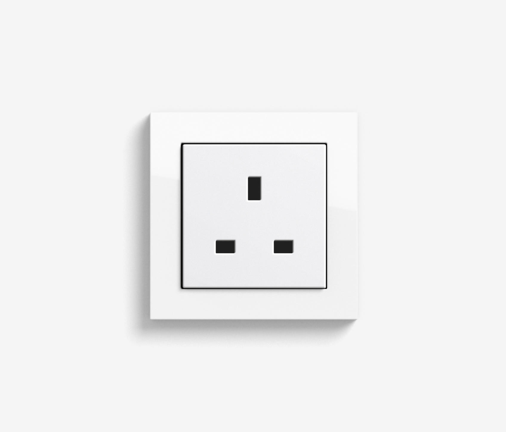 E2 British Standard, Socket outlet Pure white glossy