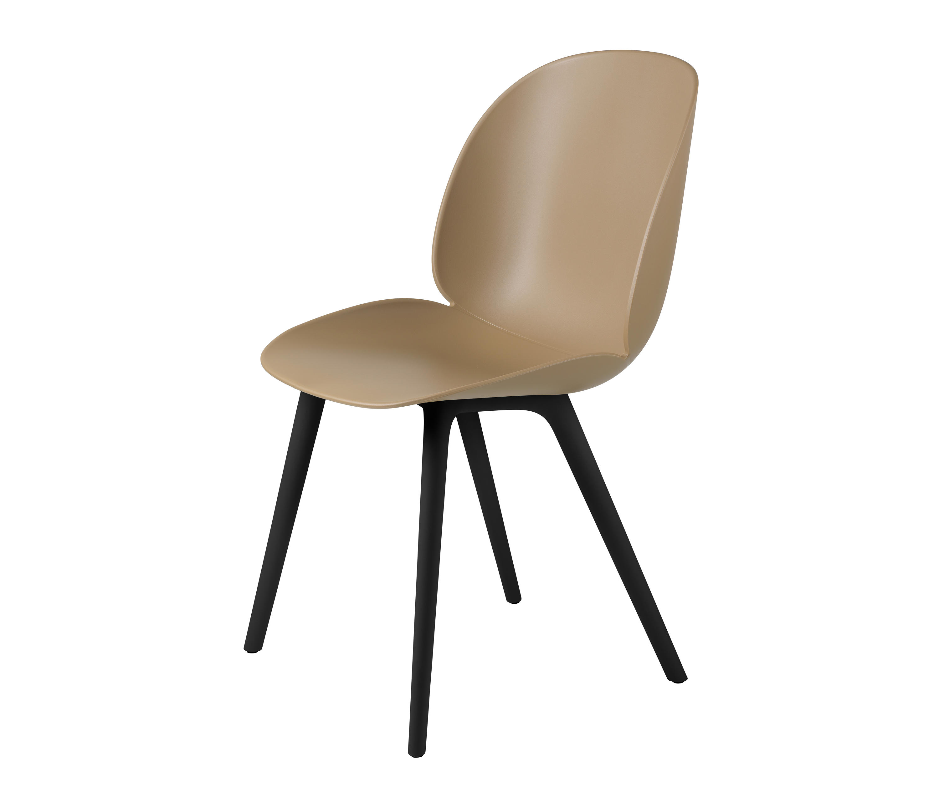 Beetle Dining Chair, Plastic edition (Pebble Brown Shell, Black Legs ...