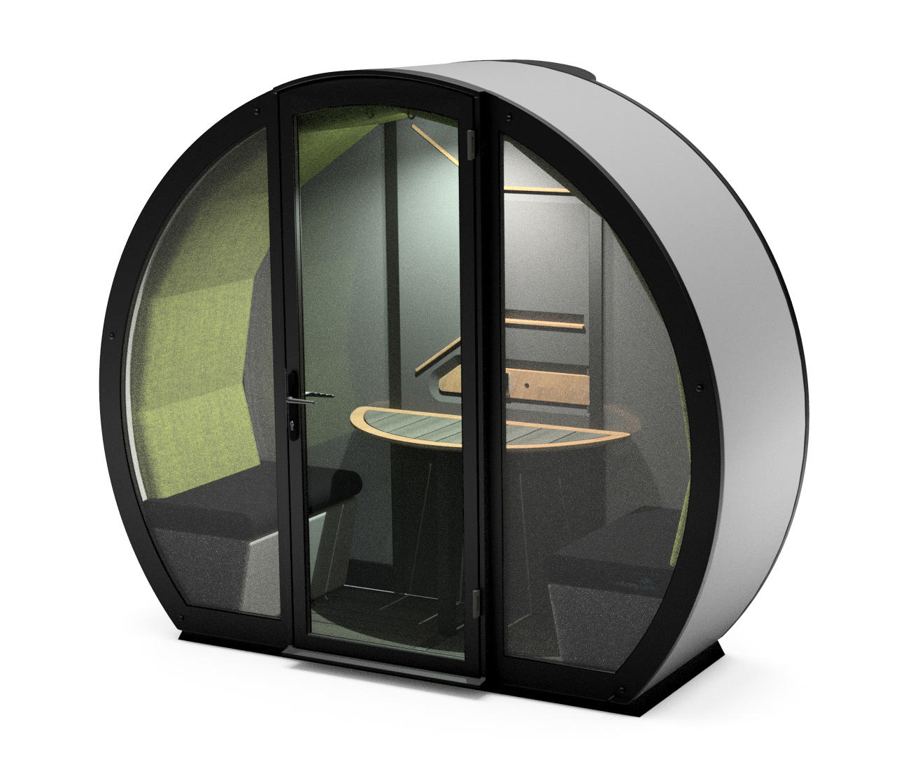 2 Person Outdoor Pod withFront Glass Enclosure and Back Panel Architonic