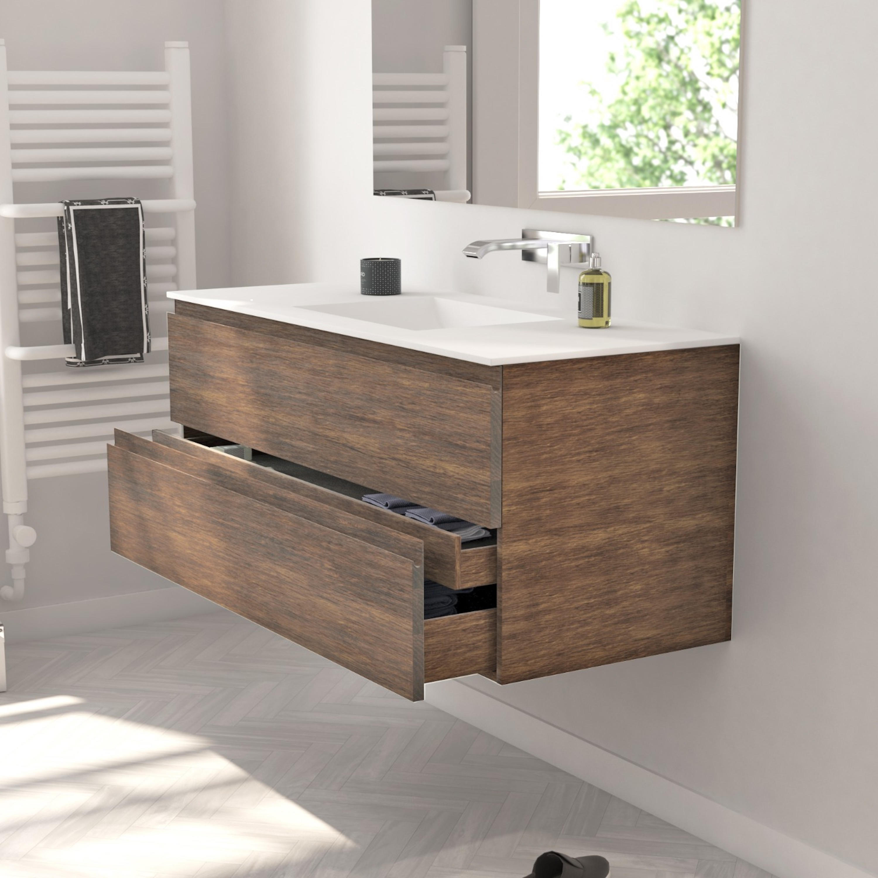 solid wood | modulo wood wall mounted solid oak vanity cabinet