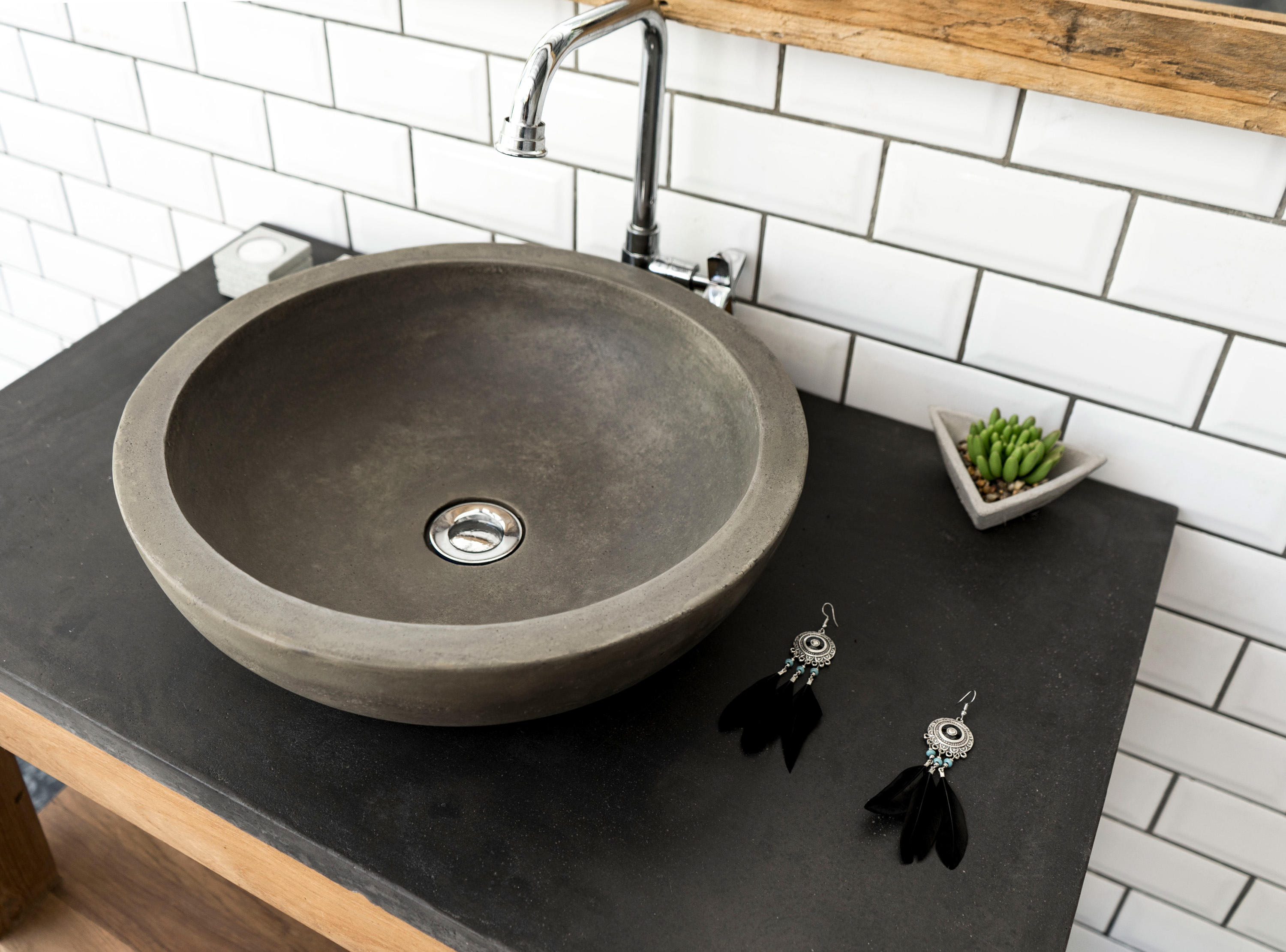 Alba Natural Concrete Basin Sink Vessel Washbasin Architonic