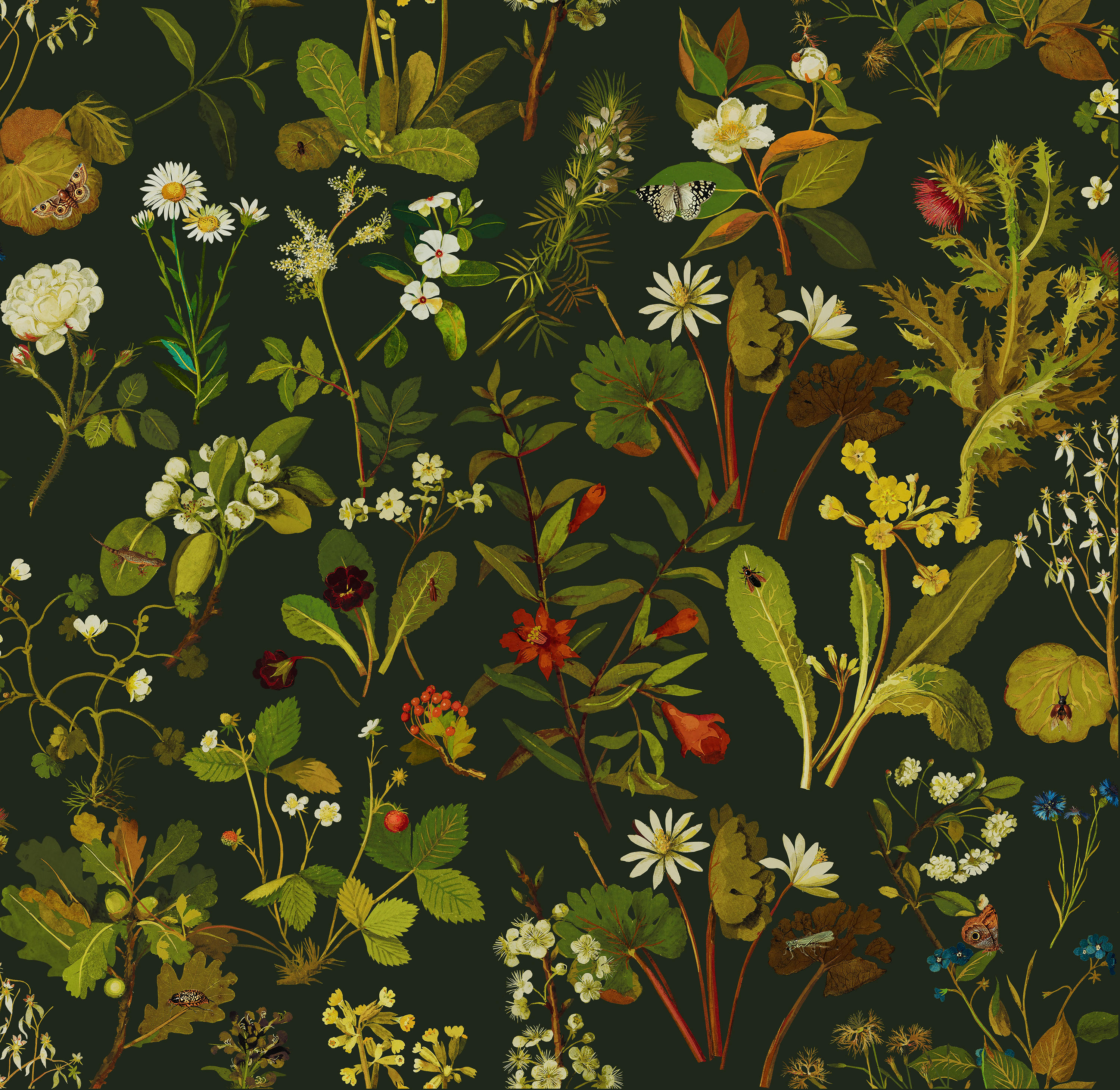 English Heritage Craven Street Flower Wallpaper  PEH000603  Delft