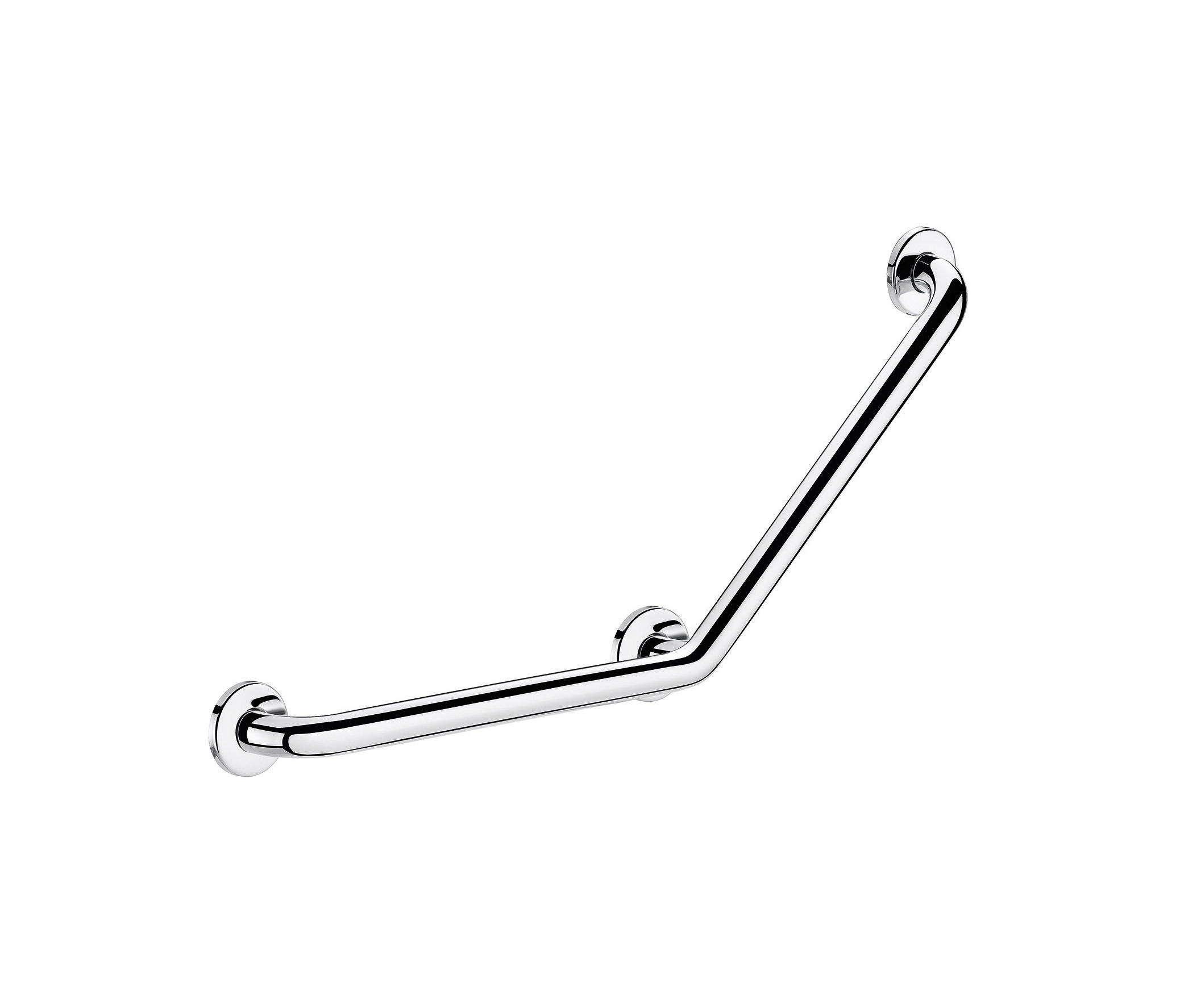 Angled stainless steel grab bar 135°, bright, 400 x 400mm Architonic
