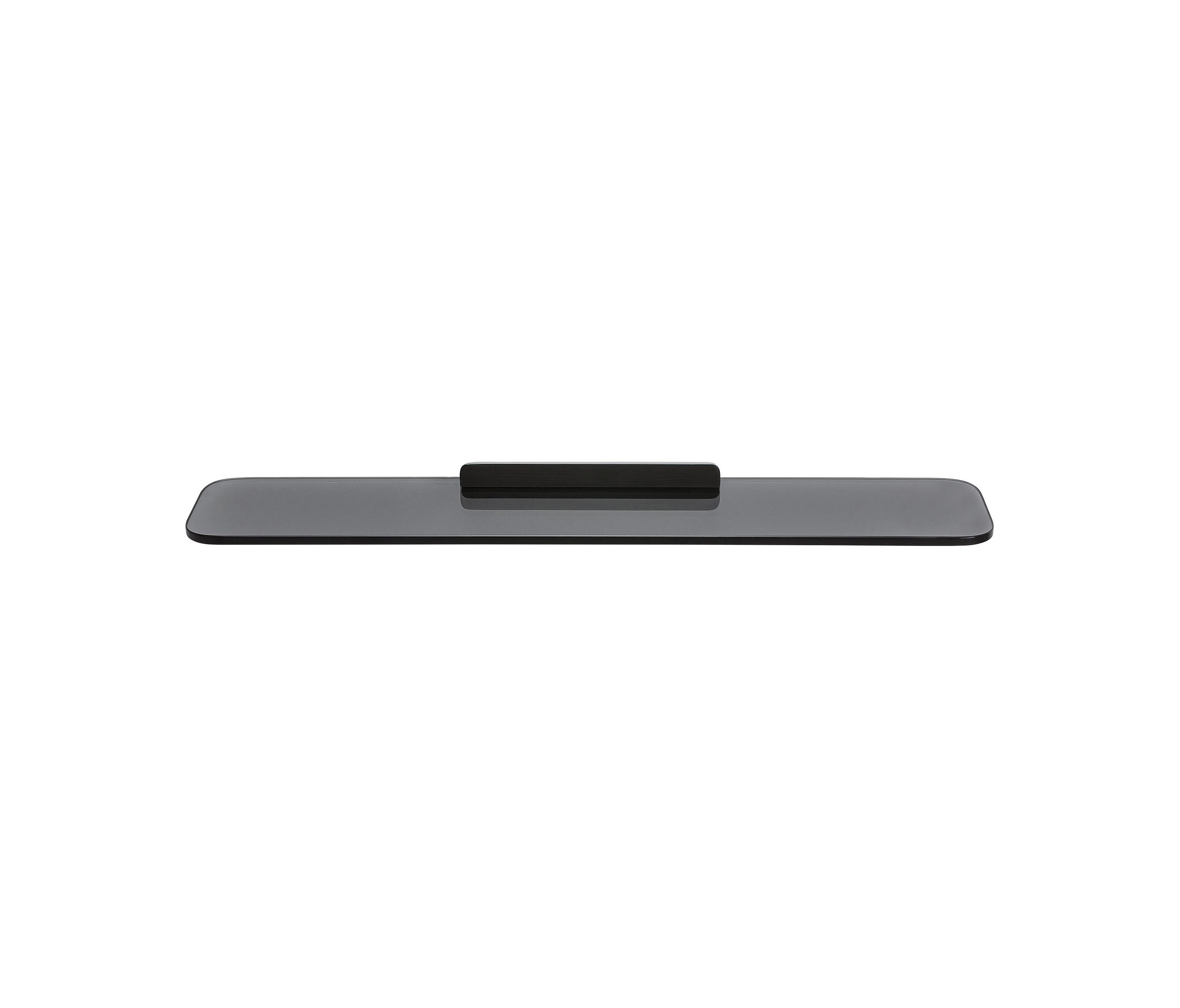 Shift Brushed Metal Black | Bathroom Shelf 60cm Brushed Metal Black With Smoked Glass | Architonic