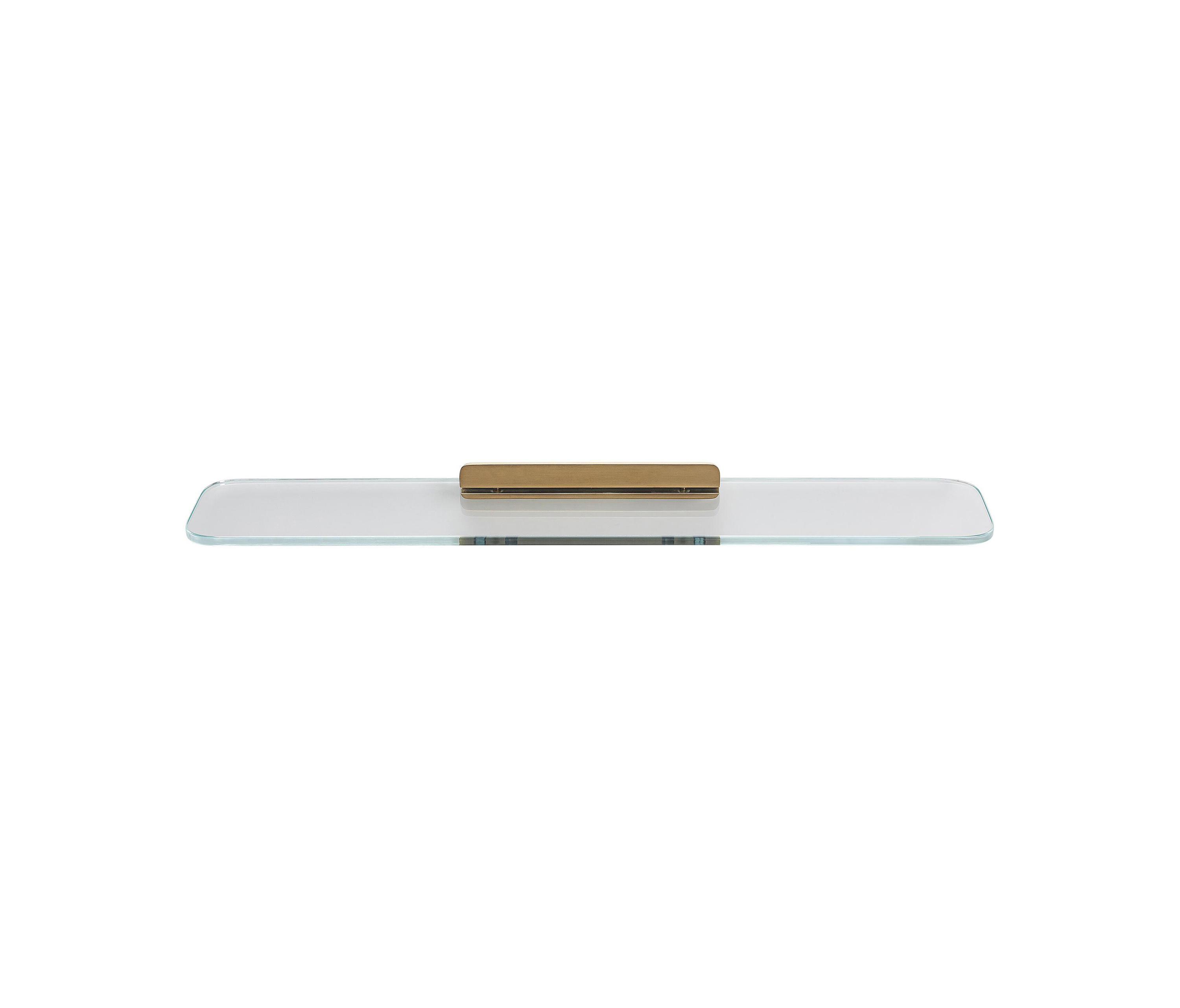 Shift Brushed Gold | Bathroom Shelf 60cm Brushed Gold With Transparent Glass | Architonic