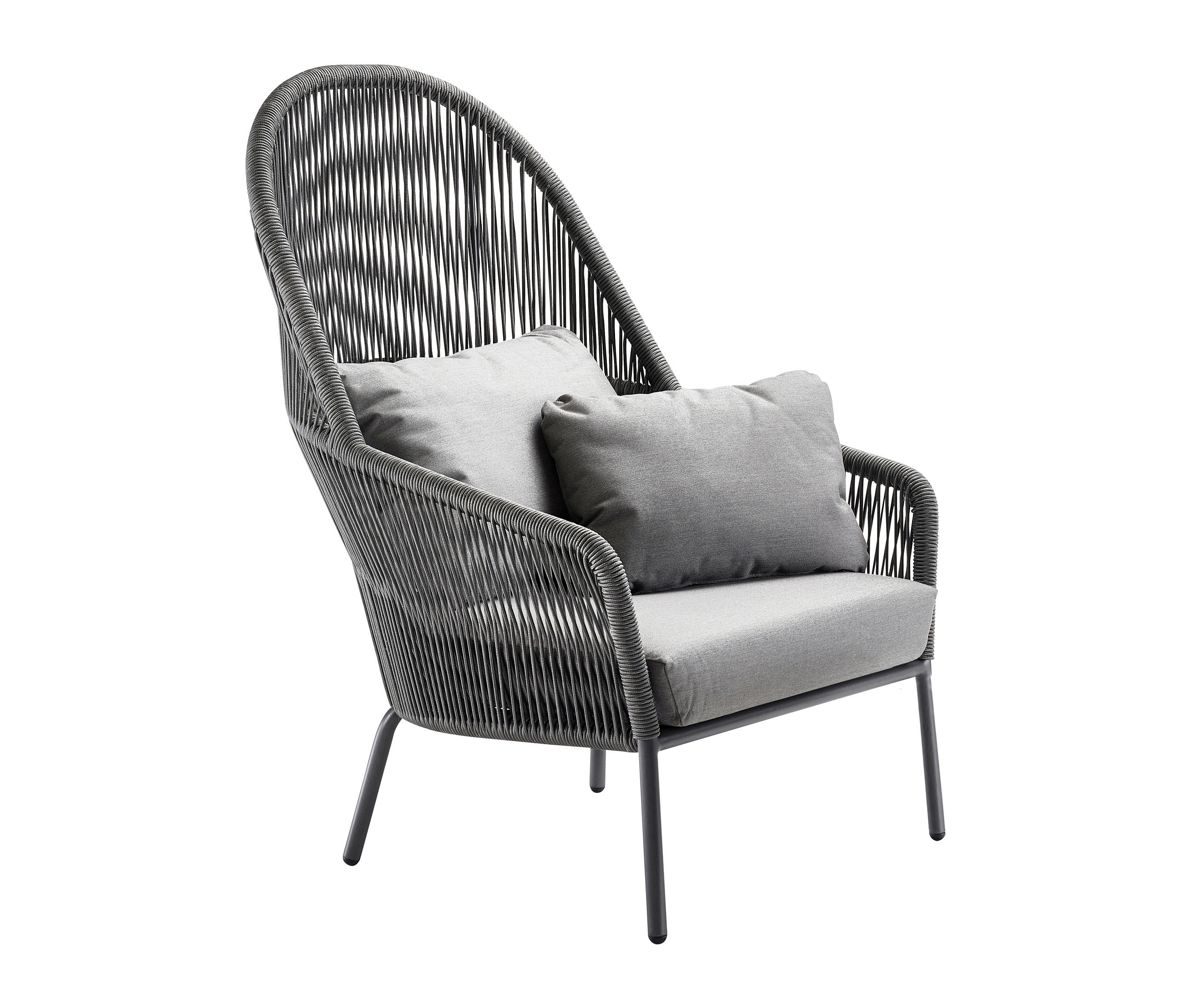 Rope Winged Lounge Armchair & Footstool