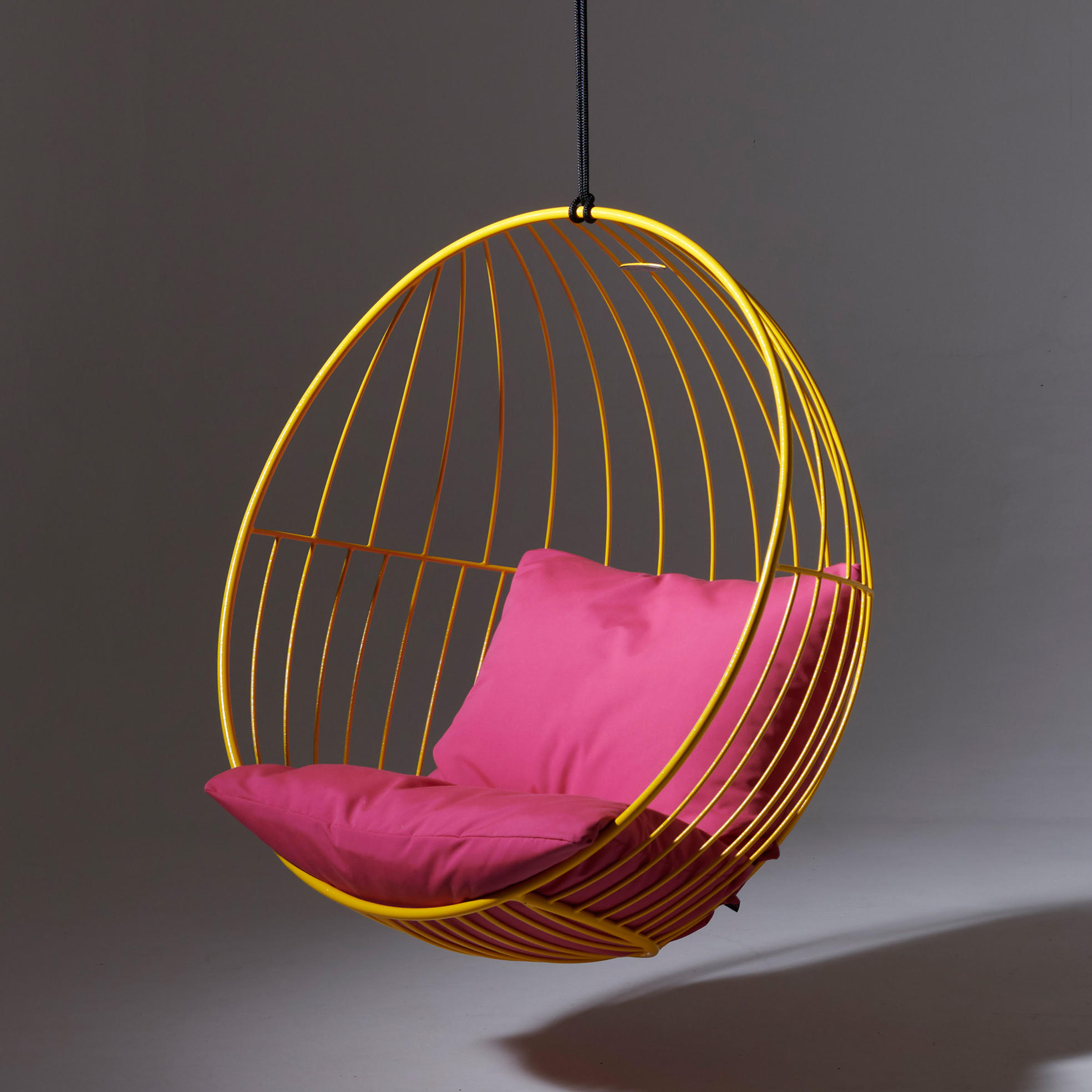 Bubble Hanging Chair Swing - Seat YELLOW | Lined Architonic Pattern 