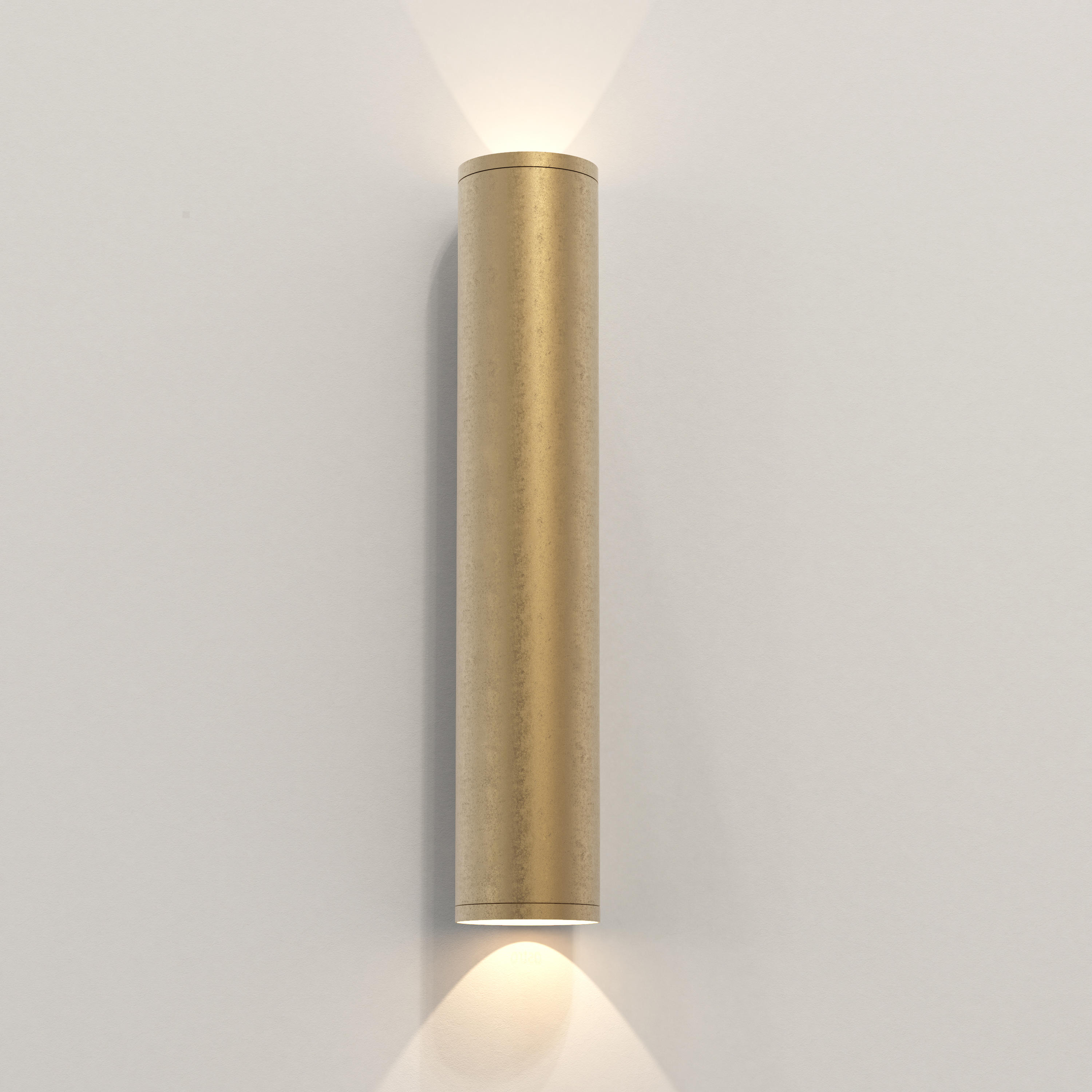 Bruce Solid Brass Outdoor Up or Down Wall Light, Brass