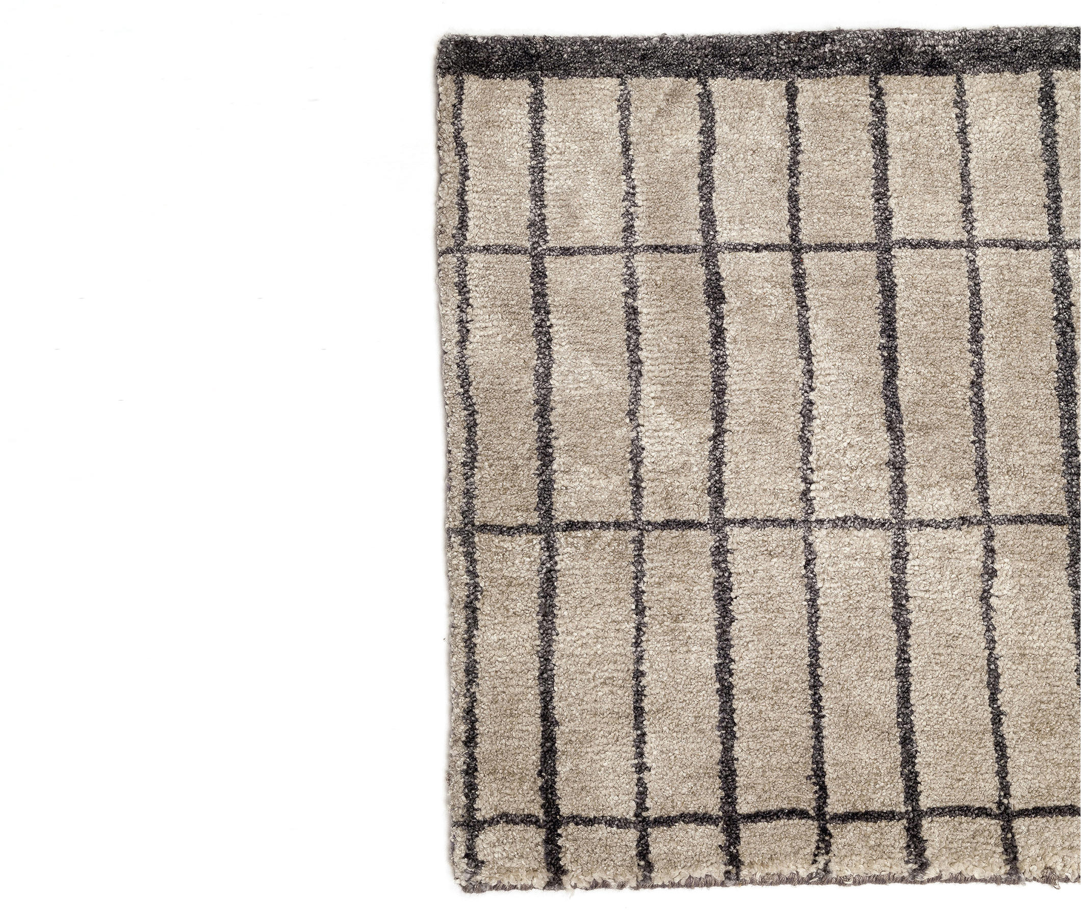 Handloom wool carpet tortora - Detail