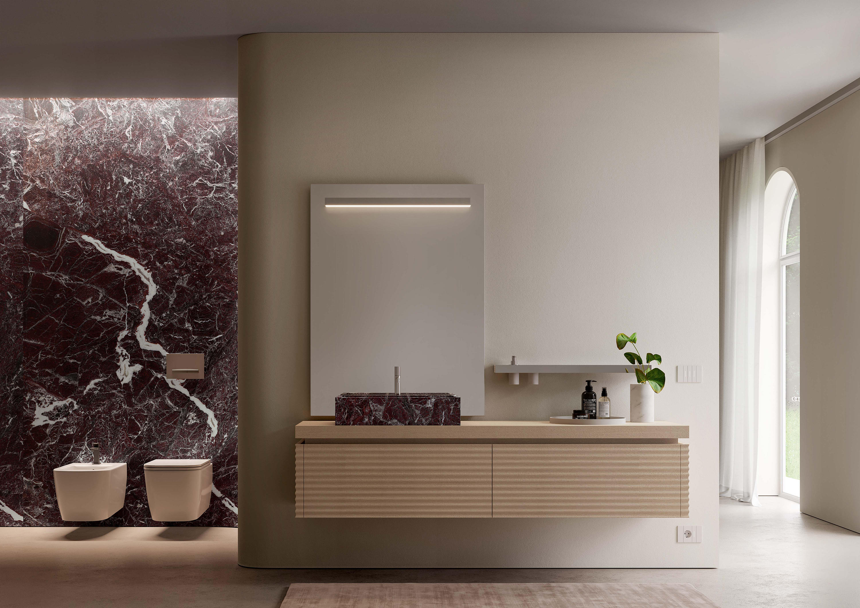 Mueble de baño contemporáneo - SMYLE - IDEAGROUP - de madera / de