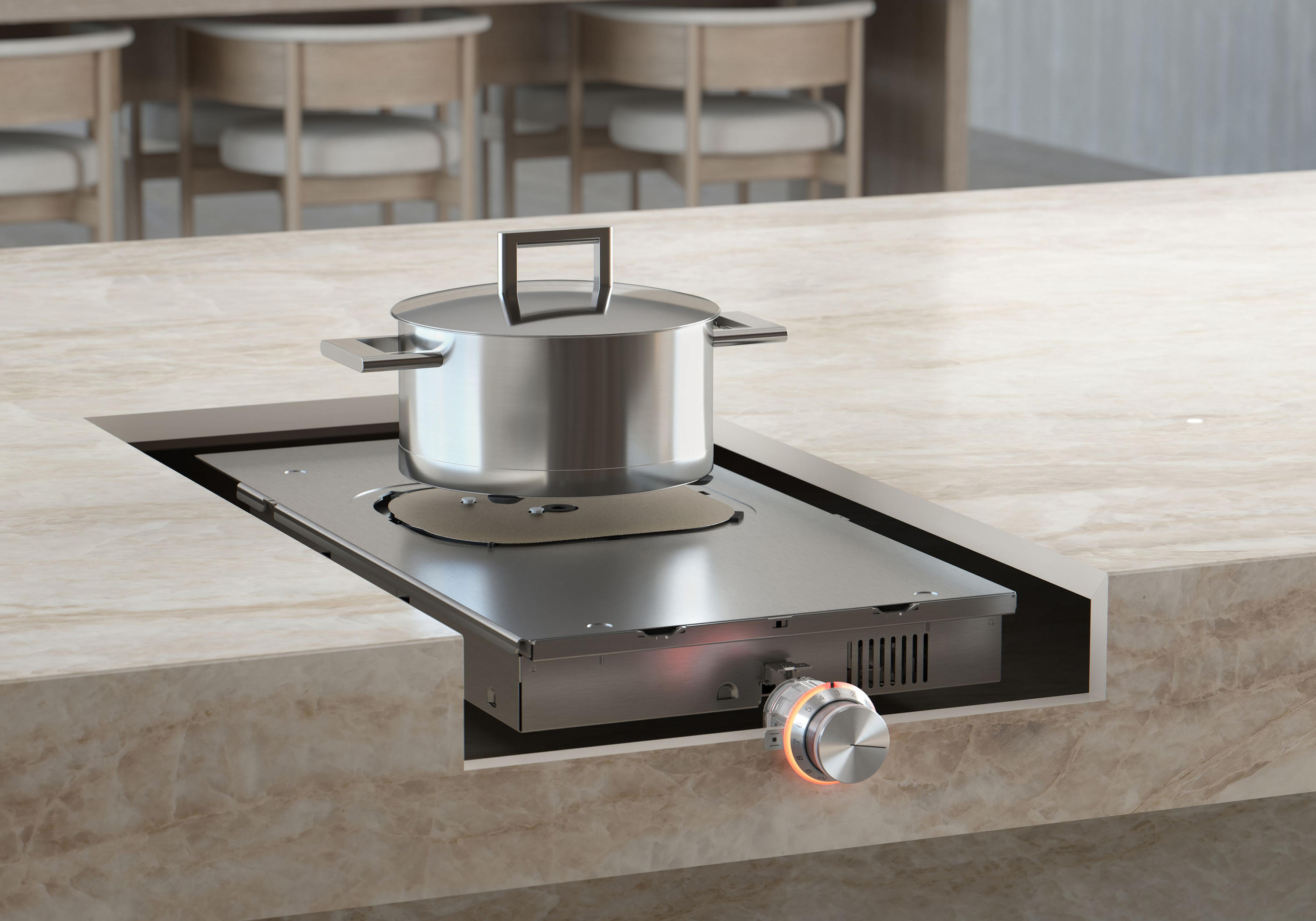 TABLE INDUCTION SERIE 6 - 60CM 4 FOYERS DONT 1 FLEX INDUCTION
