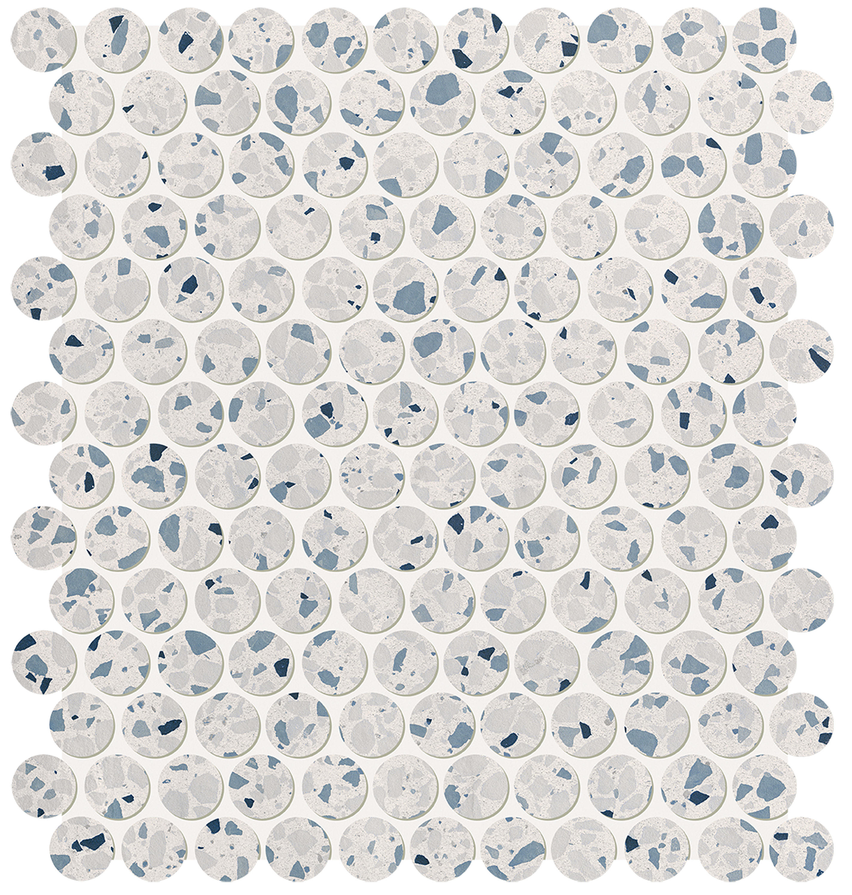 Glim Gemme Azzurro Round Mosaico Matt 29,5X35