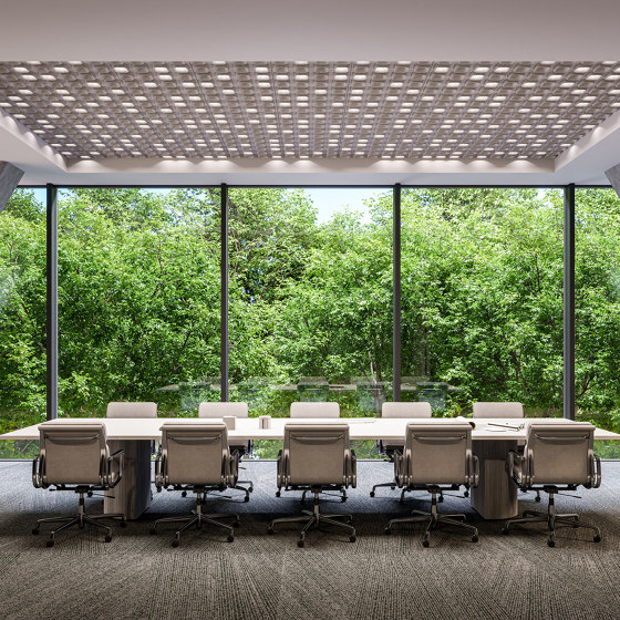 Pyrymyd: a multi-tasking ceiling system for sound and light control | News | Architonic