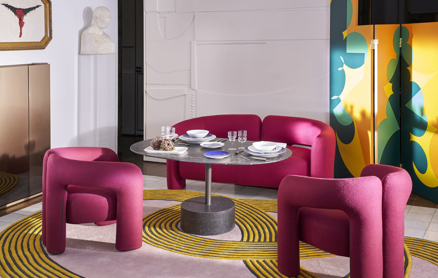 Bold, comfortable seating by Cassina: Cornaro, Dudet, Tamburound | Novità